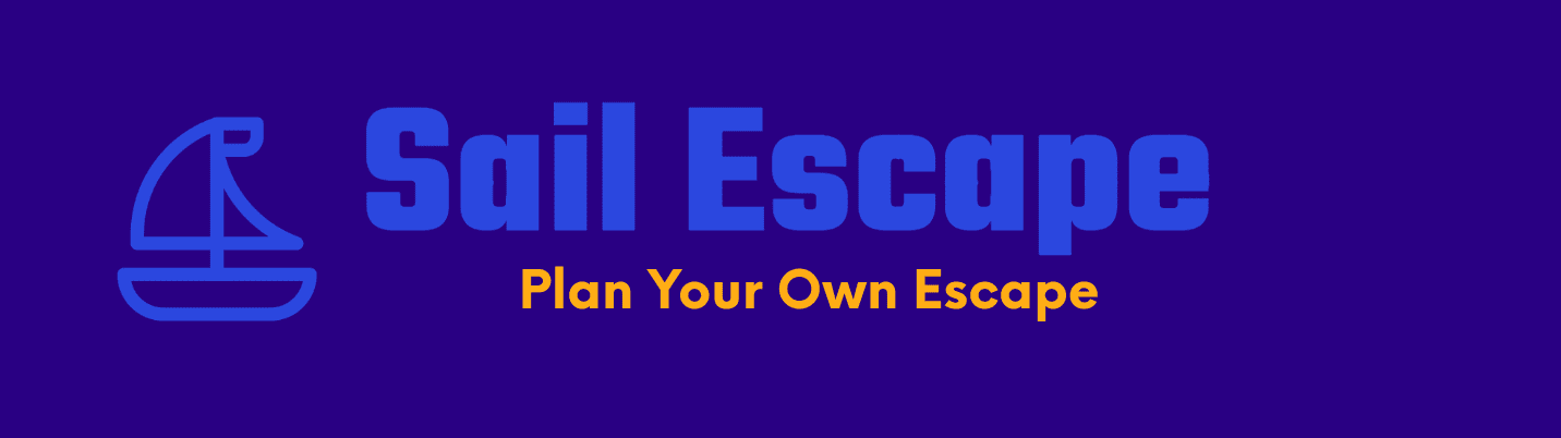 A blue background with the words evil escapes written in yellow.